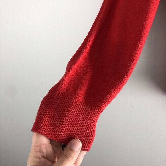 Designers Originals Womens‎ Size Large 40 Sweater Cherry Red Mock Neck 1/4 Zip - Picture 3 of 14